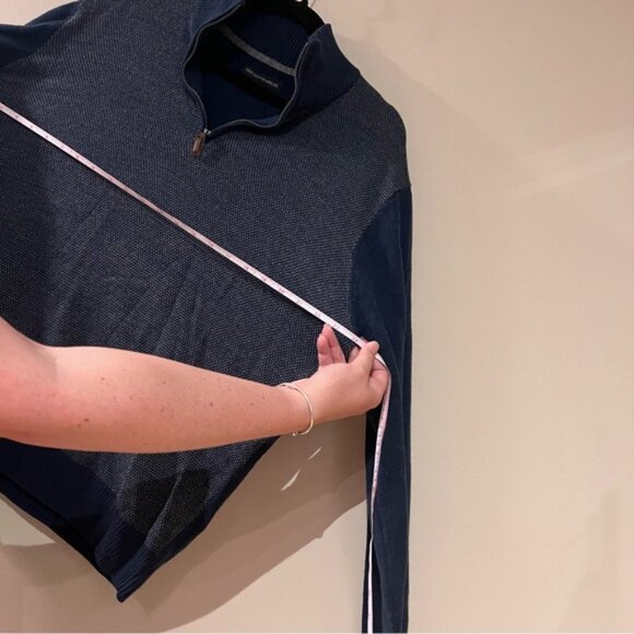 Tricots St Raphael Men’s Knit Blue Quarterzip - Picture 5 of 5